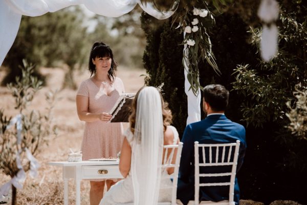 Ich und das Brautpaar während der Trauung auf einer privaten Finca der Insel Mallorca.